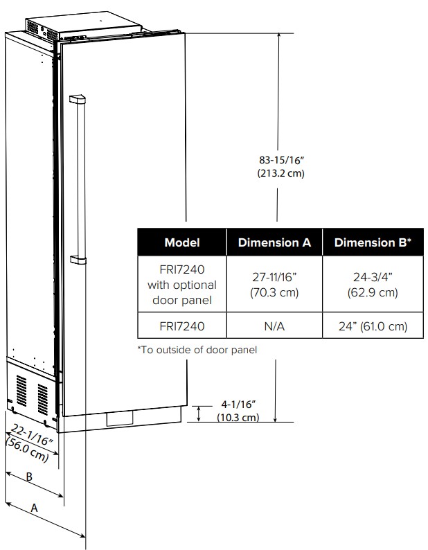 Viking FRI7240W 7 Series 24 inch Custom Panel Fully Integrated All Refrigerator with 12.9 cu. ft. Capacity