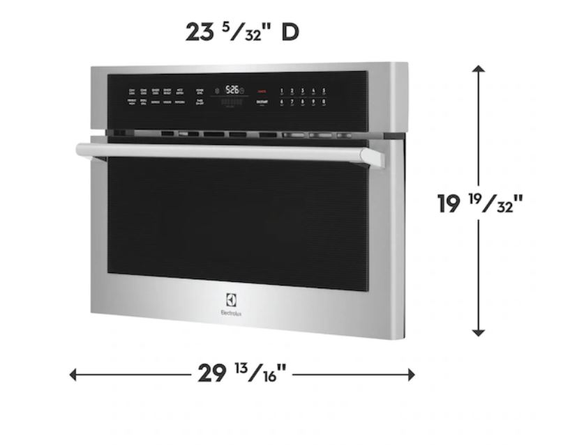 Electrolux EMBD3010AS 30 inch Built-In Microwave Oven with Drop-Down Door, 1.6 cu. ft. Capacity, in Stainless Steel