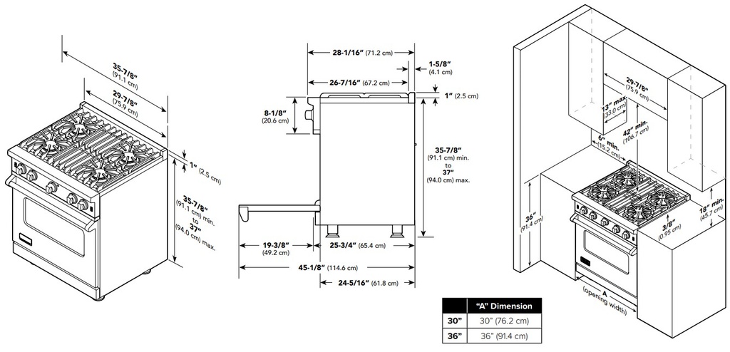Viking-VGIC53024BSS-Dimension View