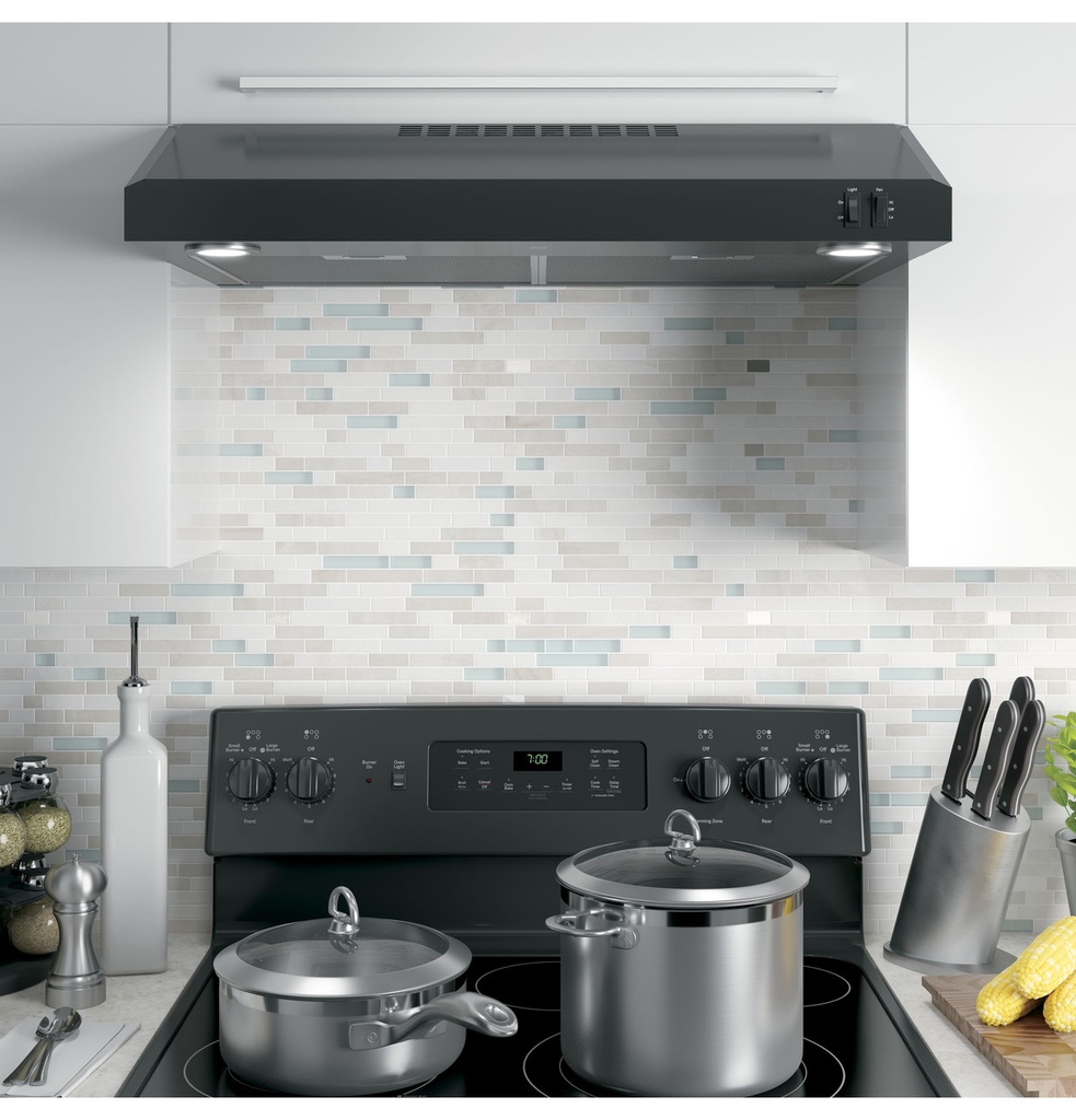 GE JVX5305 30 inch Under Cabinet Hood with 270 CFM, LED Lighting and Dishwasher Safe Filter 
