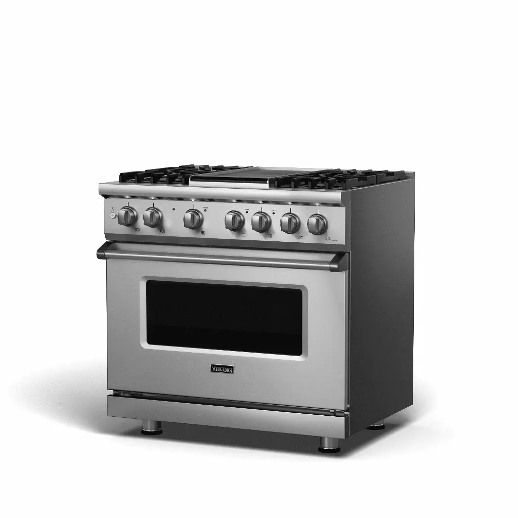 Viking VDR5364G 5 Series 36 inch Dual Fuel Range with 4 Sealed Burners and Griddle