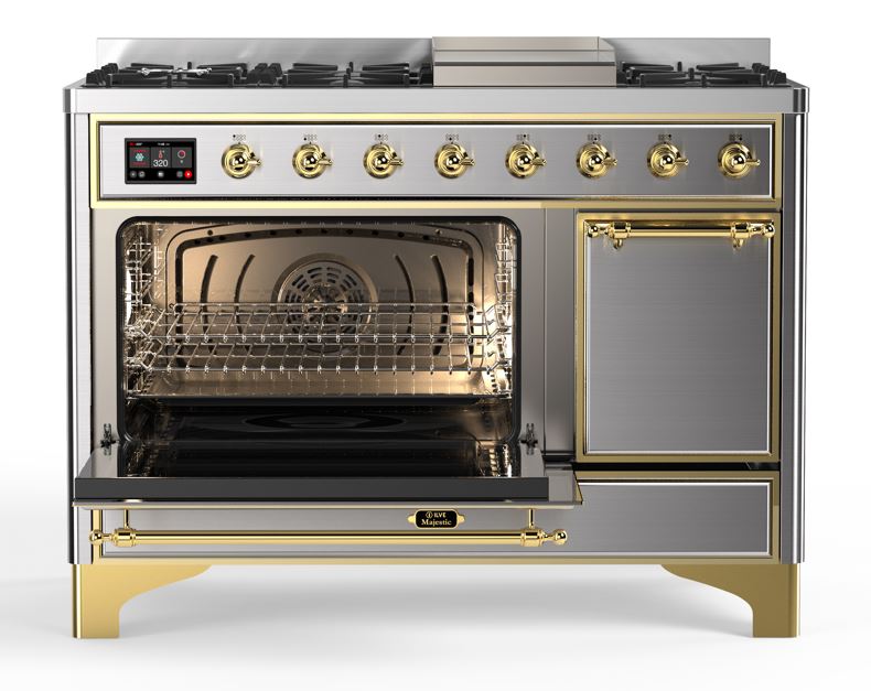 ILVE_UM12FDQNS3SSG_Majestic_II_48_Dual_Fuel_Range_Left_Angle