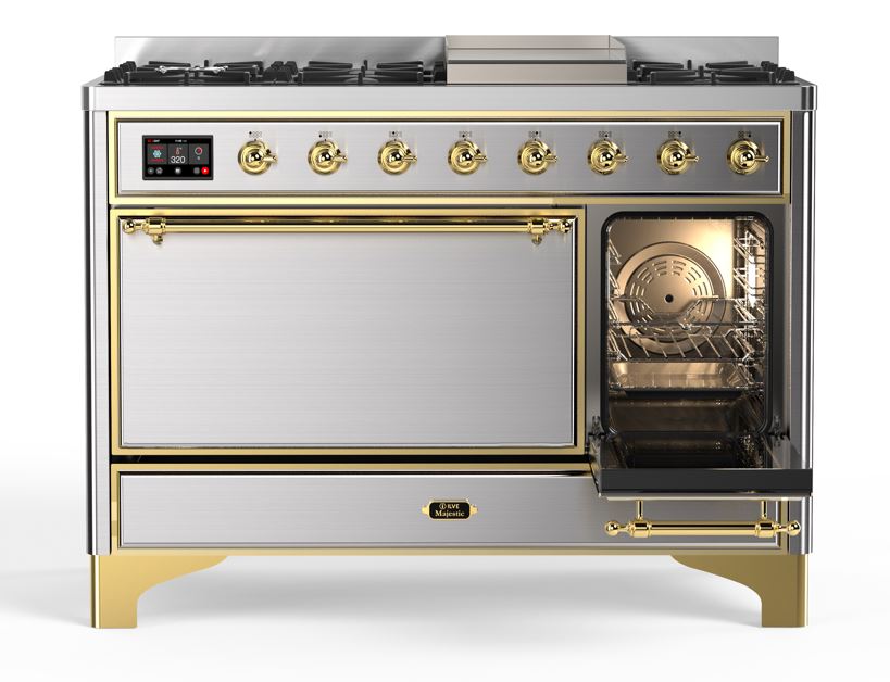 ILVE_UM12FDQNS3SSG_Majestic_II_48"_Dual_Fuel_Range_Right_Angle