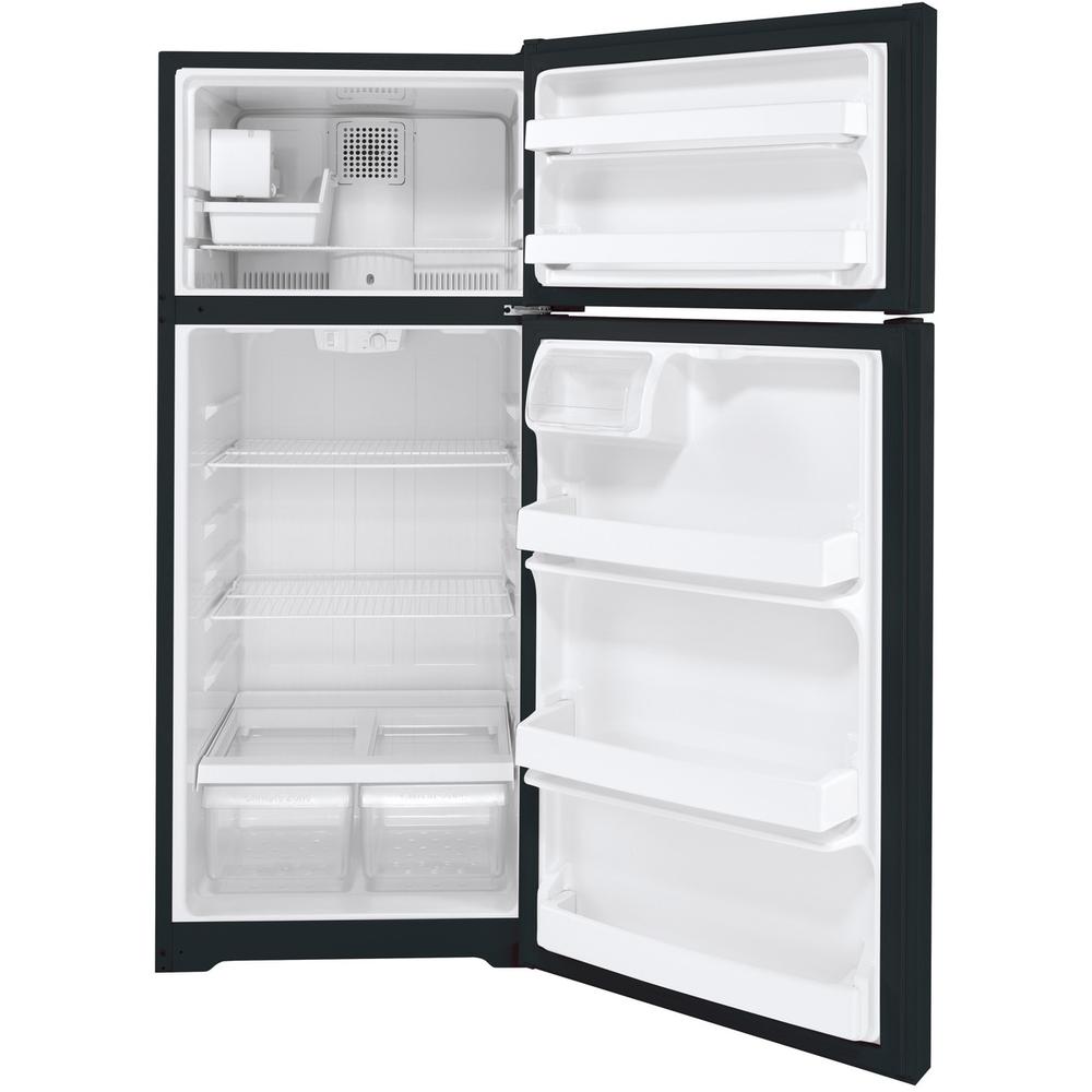 GE GIE18DTNR 28 inch Top Freezer Refrigerator with 17.5 Cu. Ft. Capacity, Energy Star, LED lighting, Adjustable Wire freezer Shelf, Clear Crisper Drawers  