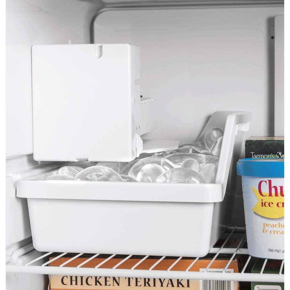 GE GIE18DTNR 28 inch Top Freezer Refrigerator with 17.5 Cu. Ft. Capacity, Energy Star, LED lighting, Adjustable Wire freezer Shelf, Clear Crisper Drawers  