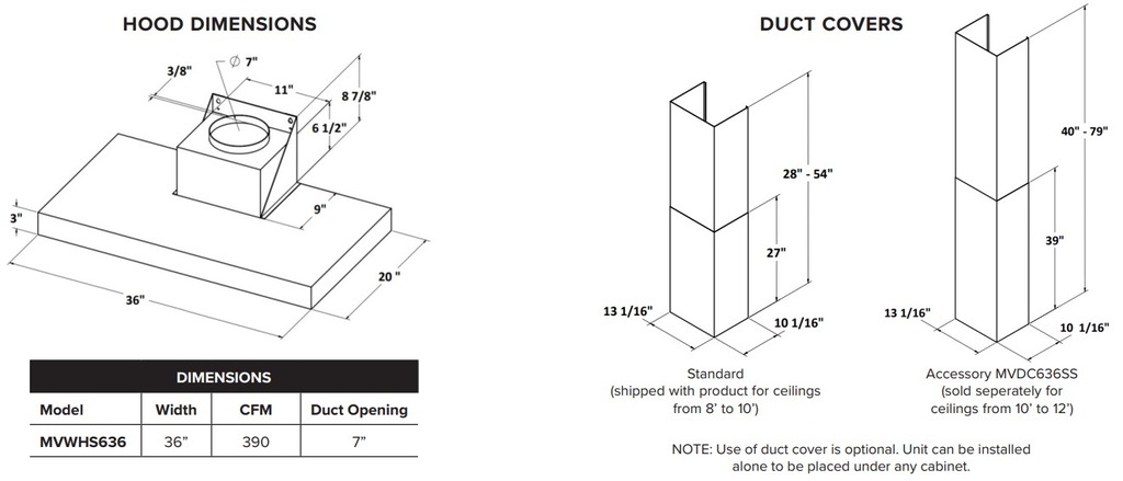 Viking MVWHS636BG-Dimension View