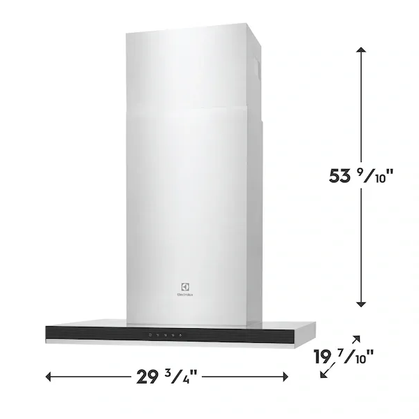 Electrolux ECVW3062AS 30 inch Wall-Mount T Shape Hood with 412 CFM, Perimeter Venting, in Stainless Steel 