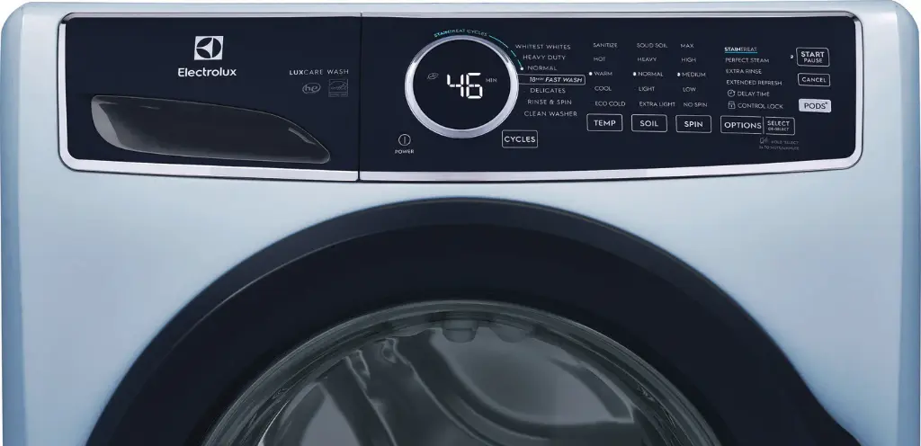 Electrolux ELFW7437A Front Load Washer, controls