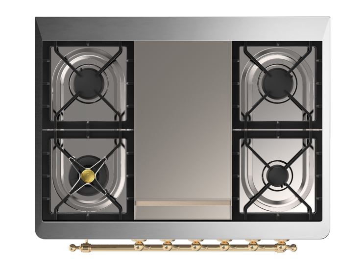 ILVE UM09F Majestic II 36 inch Dual Fuel Range with 6 Burners, Griddle