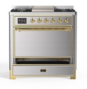 ILVE UM09F Majestic II 36 inch Dual Fuel Range with 6 Burners, Griddle
