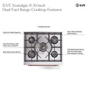 ILVE UN30NMP Nostalgie II Noblesse 30 inch Dual Fuel Range with 5 Burners