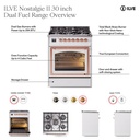 ILVE UN30NMP Nostalgie II Noblesse 30 inch Dual Fuel Range with 5 Burners
