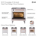 ILVE UN36FNM Nostalgie II Noblesse 36 inch Dual Fuel Range with 6 Burners and Griddle