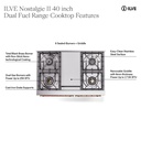 ILVE UPD40FNMP Nostalgie II 40 inch Dual Fuel Range with Double Ovens, 6 Burners and Griddle