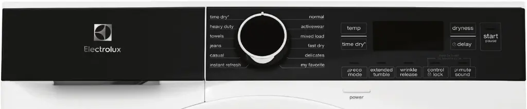 Electrolux ELFE4222AW 24" Compact Electric Dryer with 4 cu. ft. Capacity, conrols