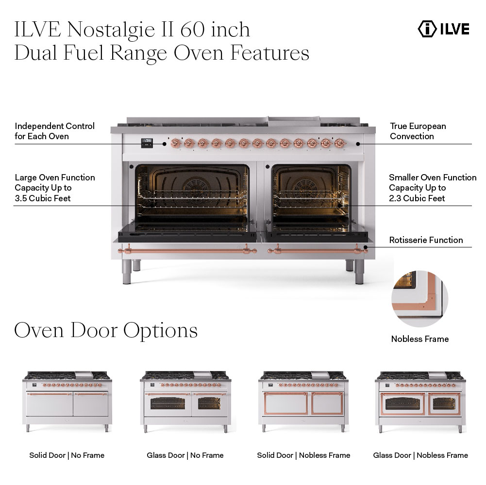 ILVE UN60F Nostalgie II Noblesse 60 inch Dual Fuel Range  