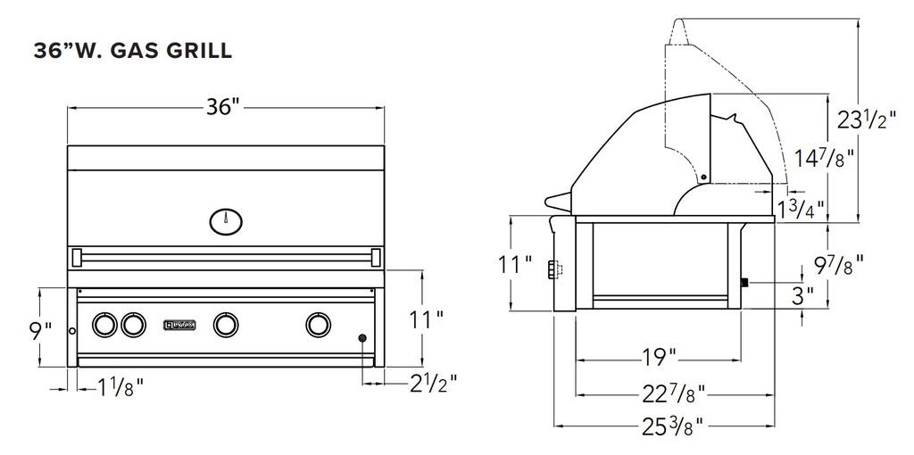 Viking VQGI5361 dimensions
