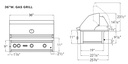 Viking VQGI5361 dimensions