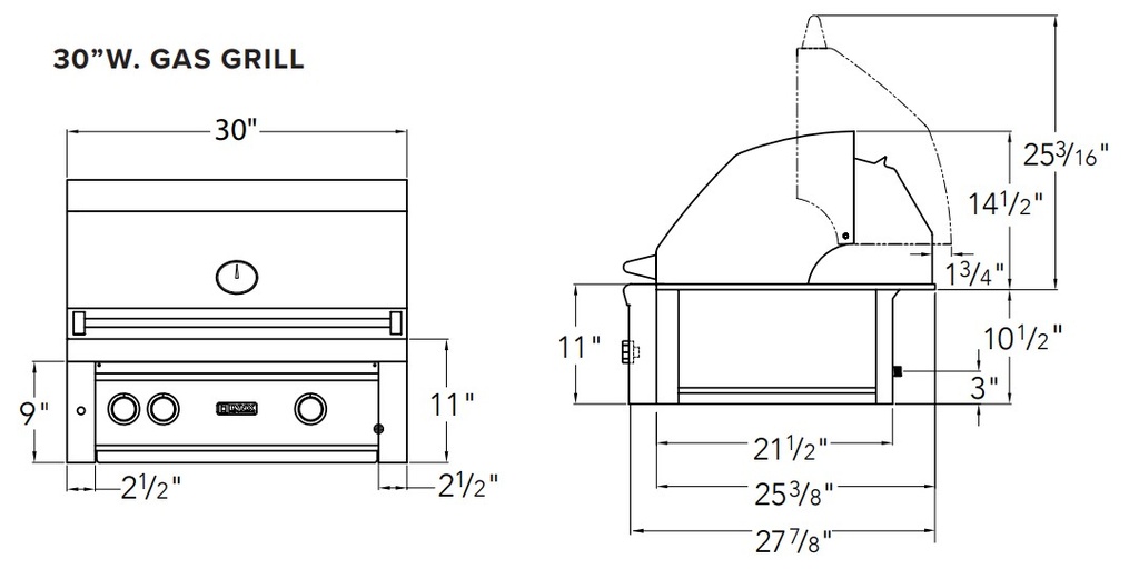 Viking VQGI5301 dimensions