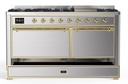ILVE UM15F Majestic II 60 inch Dual Fuel Range with 9 Burners, Griddle