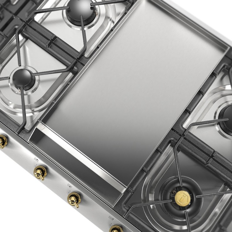 ILVE UHCP1265FNSSG right angle top view on griddle