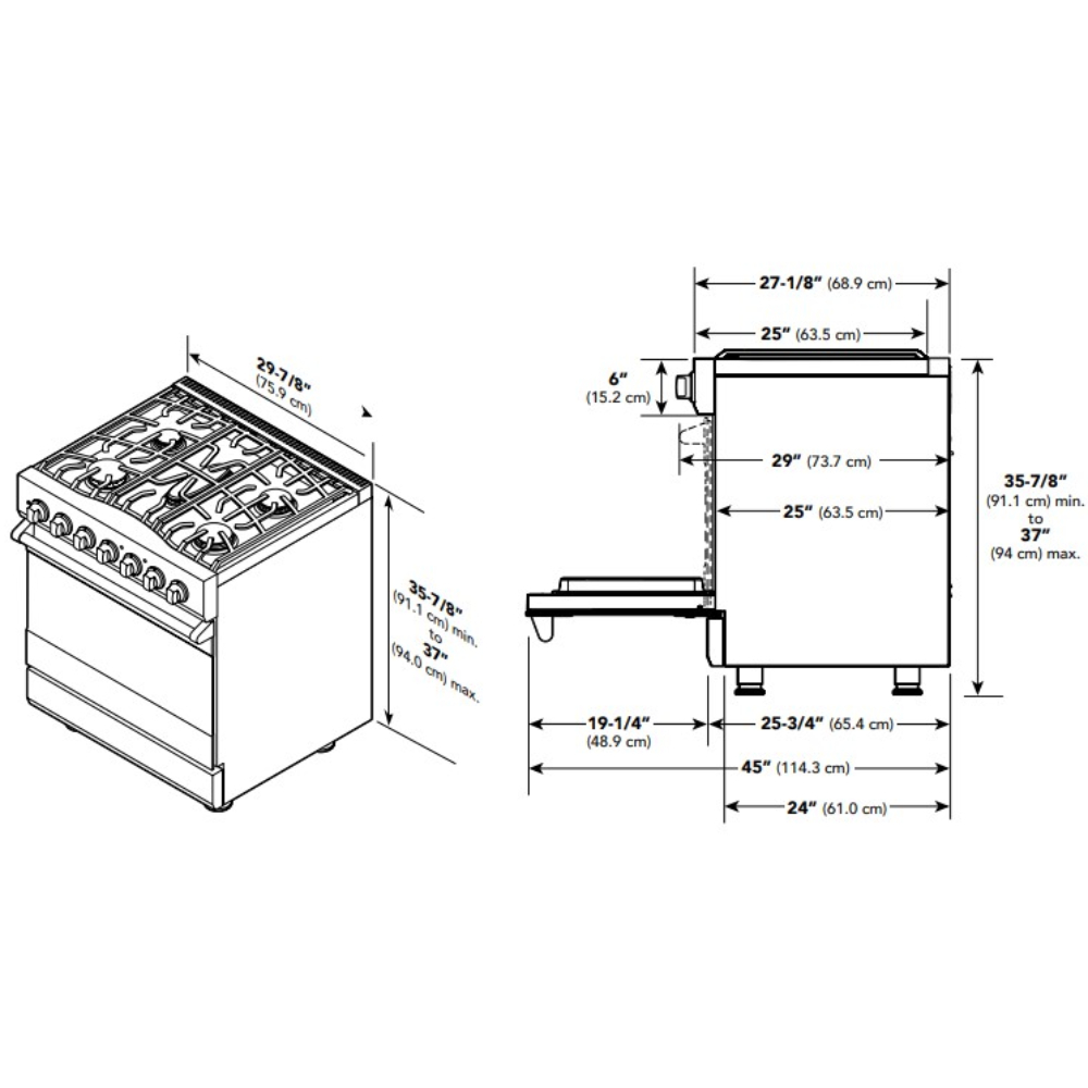 Viking-RVDR33025BSS-Dimension View