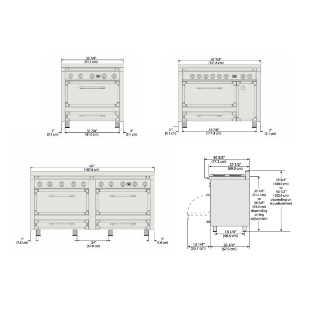 Viking-TVDR4814IDG-Dimension view
