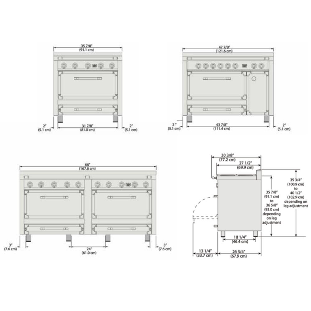 Viking-TVDR4816BDG-Dimension view