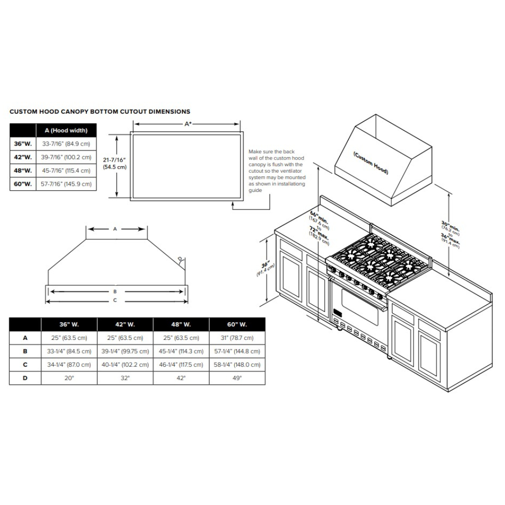 Viking-VBCV54838-Dimension View