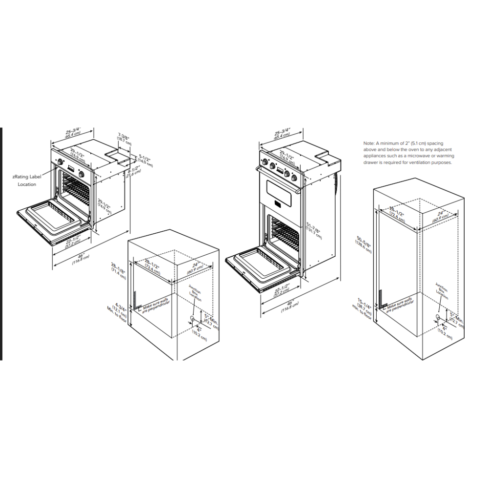 Viking-VDOE130SS-Dimension View