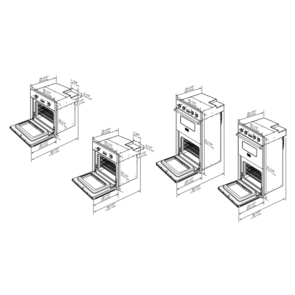 Viking-VDOE527SS-Dimension View
