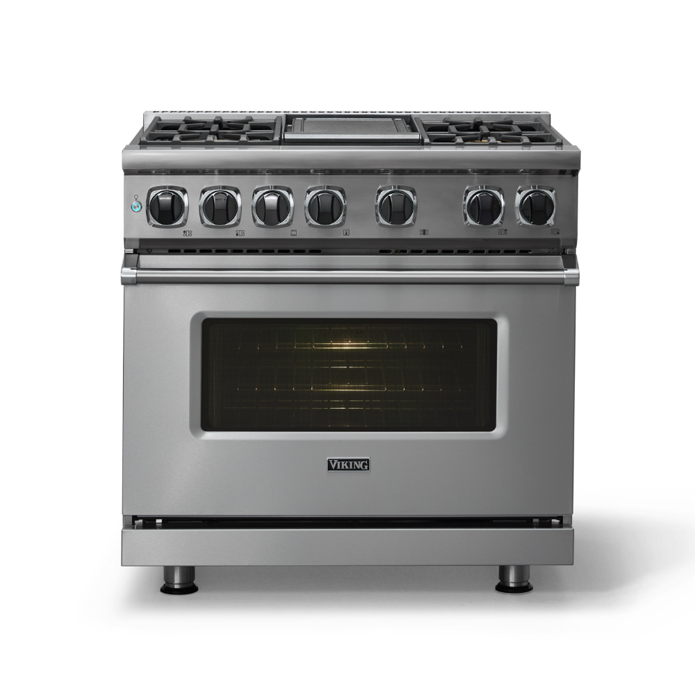 Viking-VDR73624GSS-Front View With Interior Light