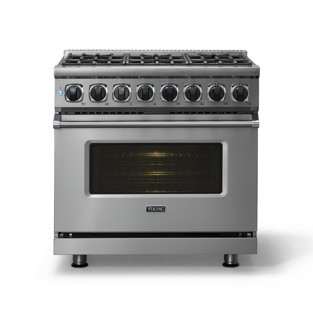 Viking-VDR73626BSS-Front View With Interior Light