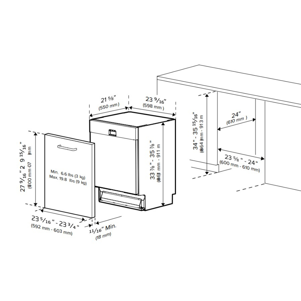 Viking-VDWU324SS-Dimension View