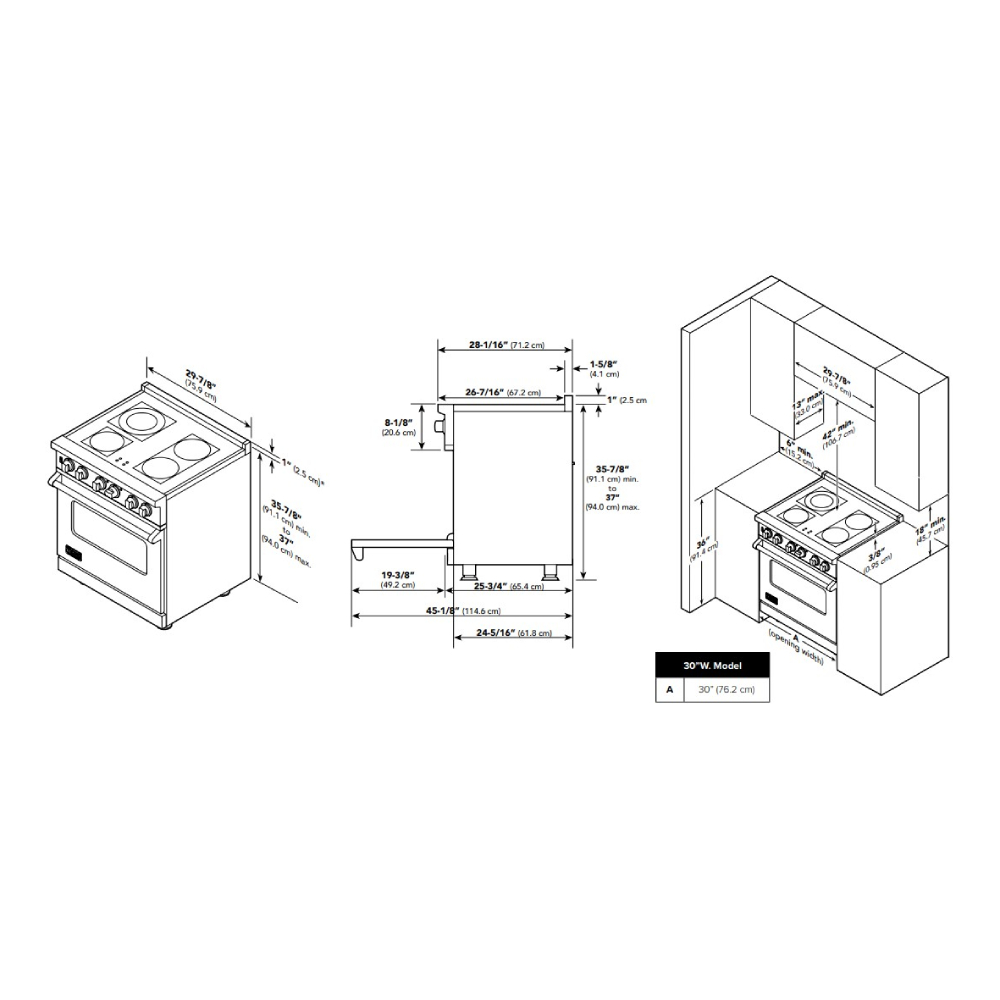 Viking-VER53014BSS-Dimension View