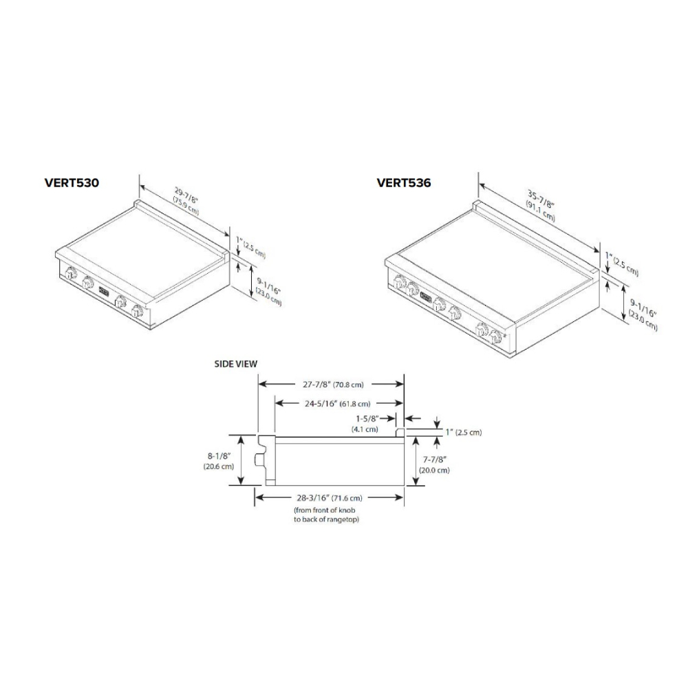 Viking-VERT53014BSS-Dimension View