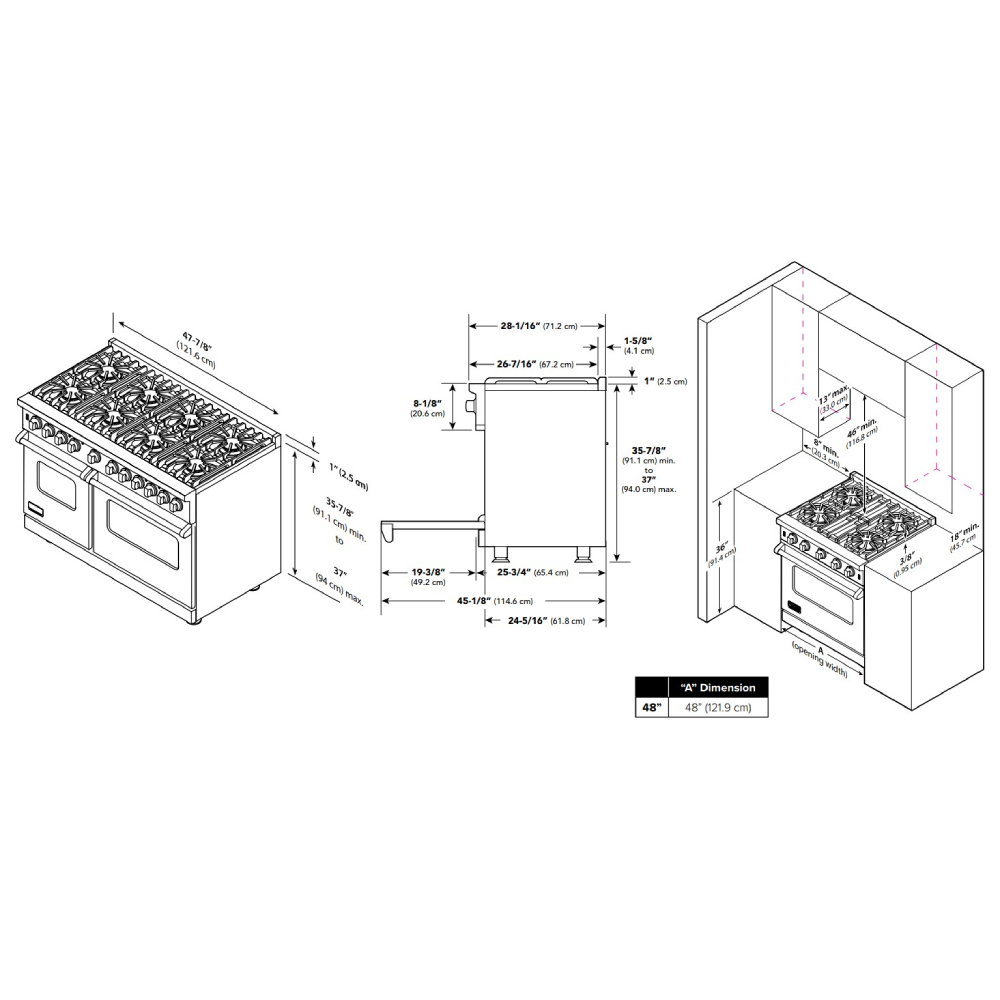 Viking-VGIC54828BSS-Dimension View
