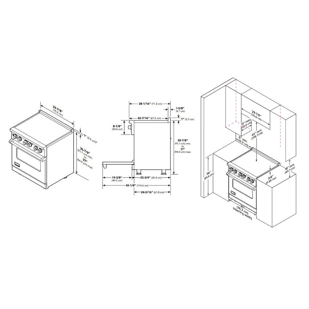 Viking-VIR53024BSS-Dimension View