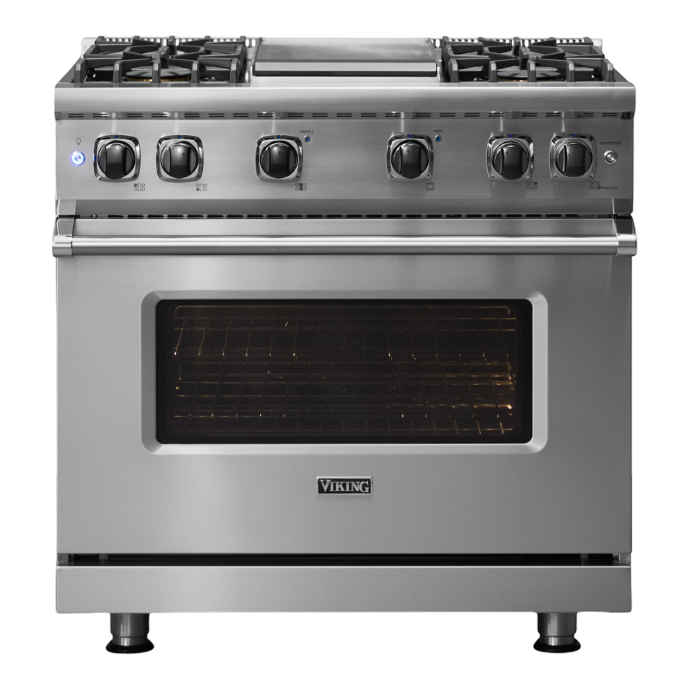 Viking-VGR5364GSS-Front View With Interior Light