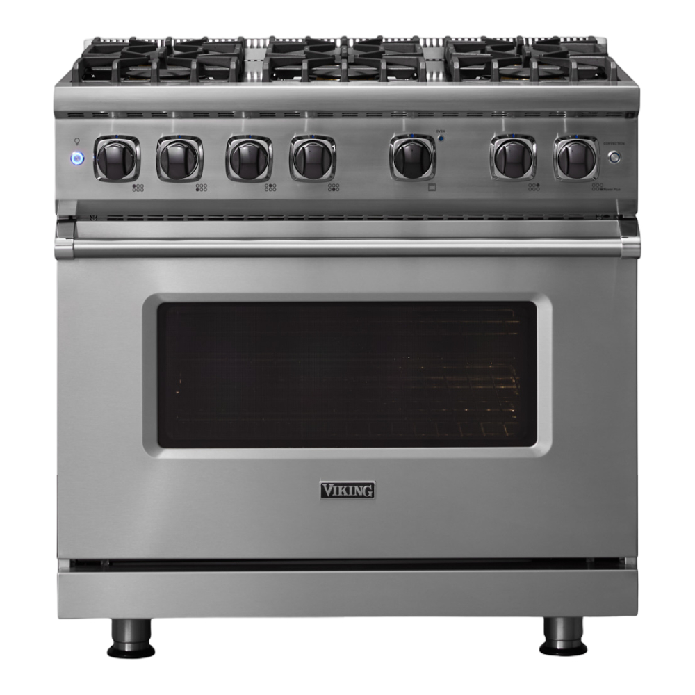 Viking-VGR5366BSS-Front View With Interior Light