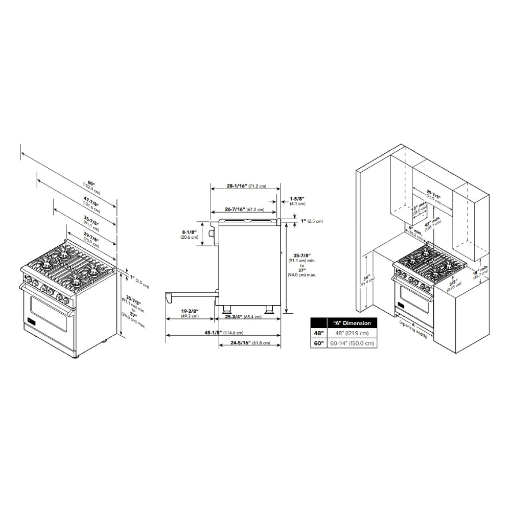 Viking-VGR5488BSS-Dimension View