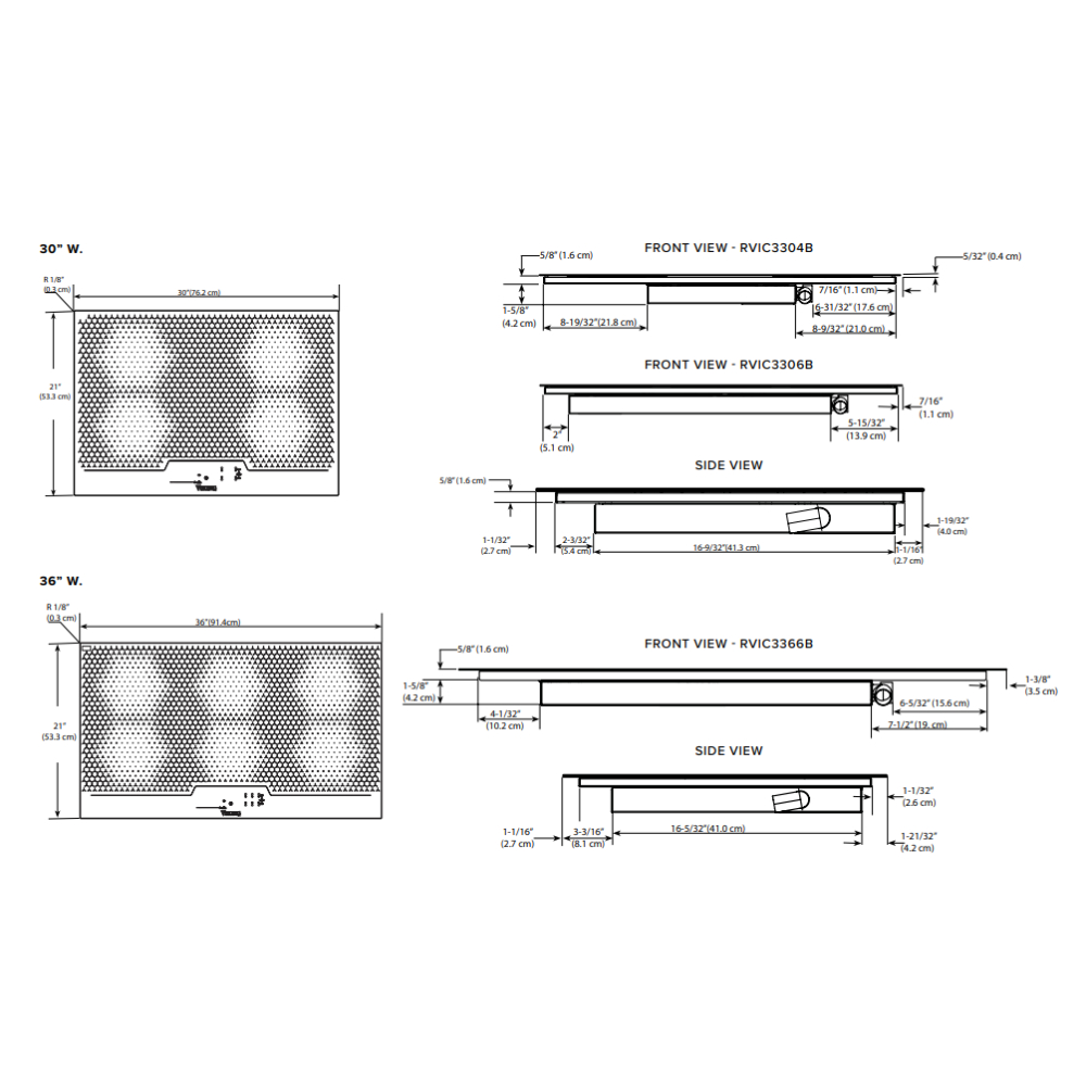 Viking-RVIC3304BBG-Dimension View