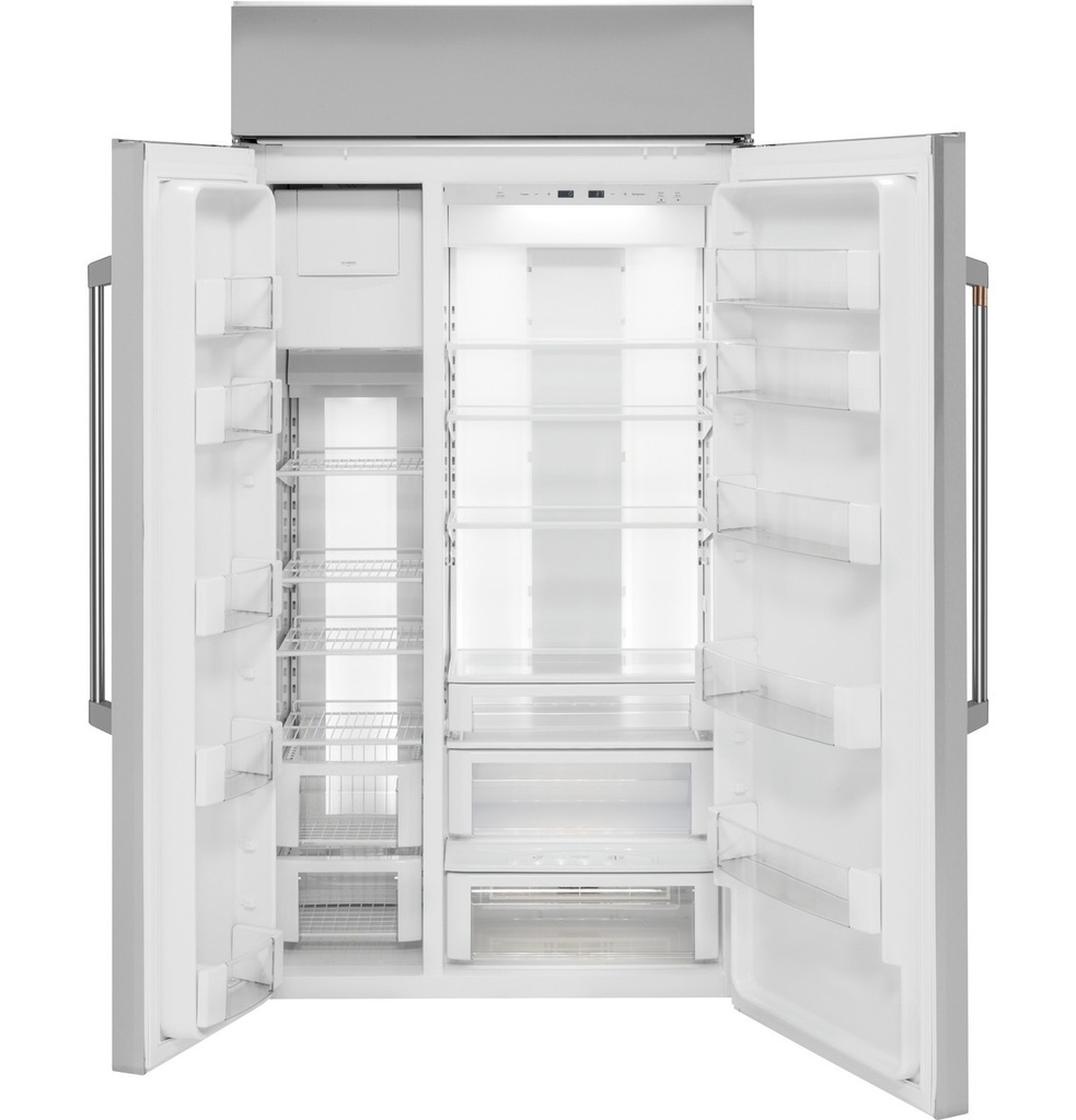Cafe CSB48WP2NS1 48 inch Smart Built-In Side-by-Side Refrigerator with 29.5 Cu. Ft. Capacity, Showcase LED Lighting and Spillproof Shelves in Stainless Steel