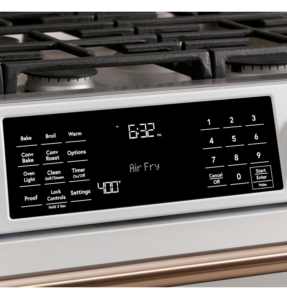 Cafe CGS700P 30 inch Smart Slide-In Gas Range with 6 Burners, 5.6 cu. ft. Capacity, No-Preheat Air Fry and True European Convection