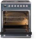 ILVE UP30WMPBG Professional Plus II 30" Dual Fuel Range, oven door opened