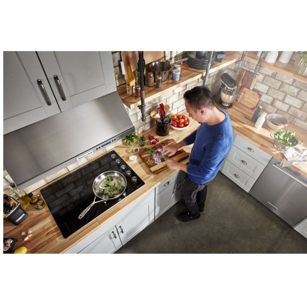 KitchenAid-KCES550HSS-Kitchen Workspace with Electric Cooktop