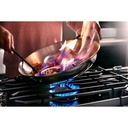 KitchenAid-KCGG536PBL-cooking on gas cooktop