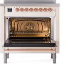 ILVE UPI366NMPAWG Nostalgie II 36" Induction Range, oven door opened