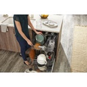 KitchenAid-KDTE304LPA-dishwasher loaded with utensils