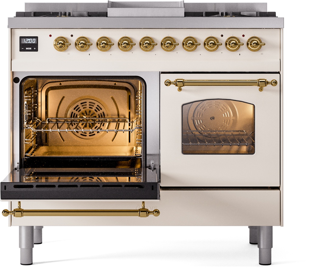 ILVE UPD40FNMPAWG Nostalgie II 40" Dual Fuel Range, main oven door opened